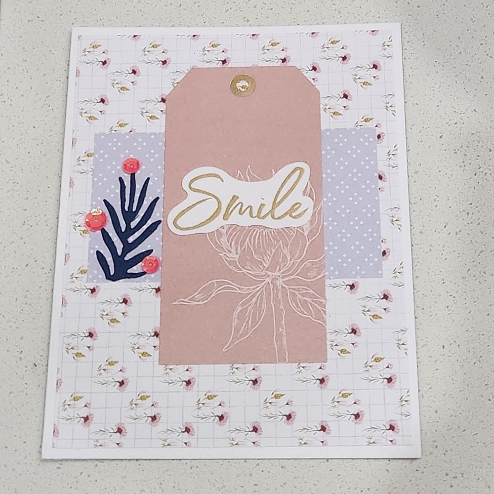 Floral Greeting Card with 'Smile' Message